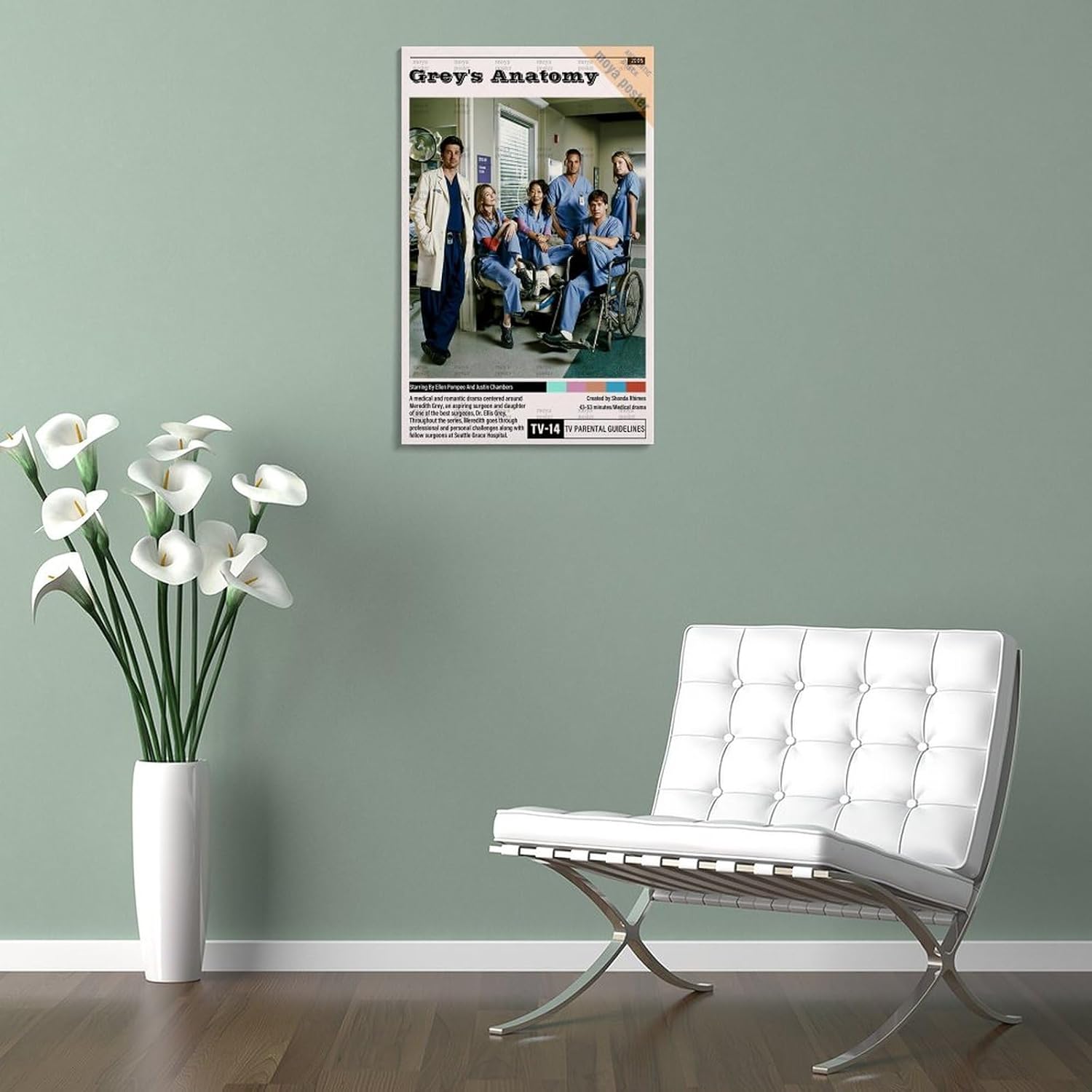 Pósteres estéticos de la serie de televisión de Anatomía de Grey’s Anatomy, pintura decorativa, lienzo, pósteres de pared e impresión artística