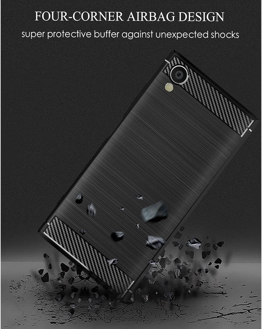 KOARWVC Funda de teléfono para Xperia XA1 Ultra, Sony XA1 Ultra G3226, funda de fibra de carbono a prueba de golpes, resistente a los arañazos, TPU