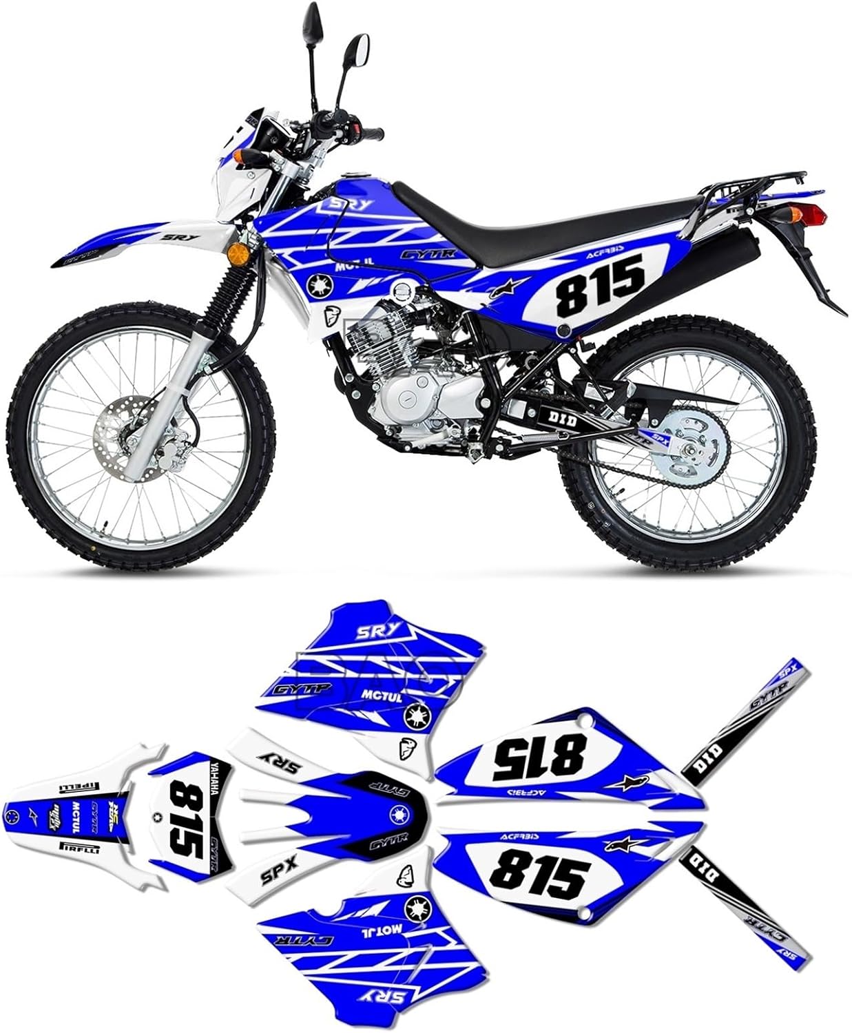 Kit de calcomanías gráficas para motocicleta compatible con YAM.AHA XTZ125 hnjxn