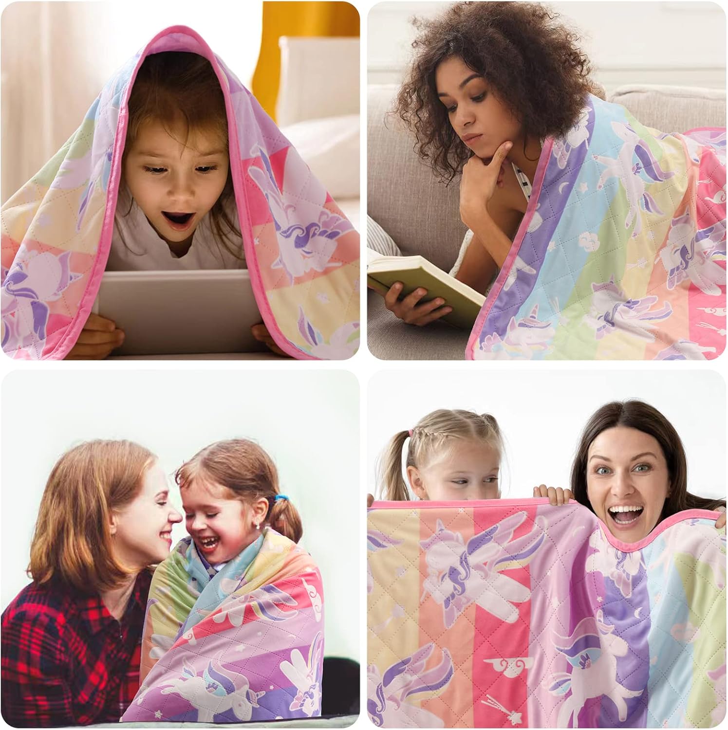 LIFEYJ Mantas refrescantes para durmientes acalorados, manta que brilla en la oscuridad, regalos de unicornios para niñas, Q-Max 0.4, manta fresca