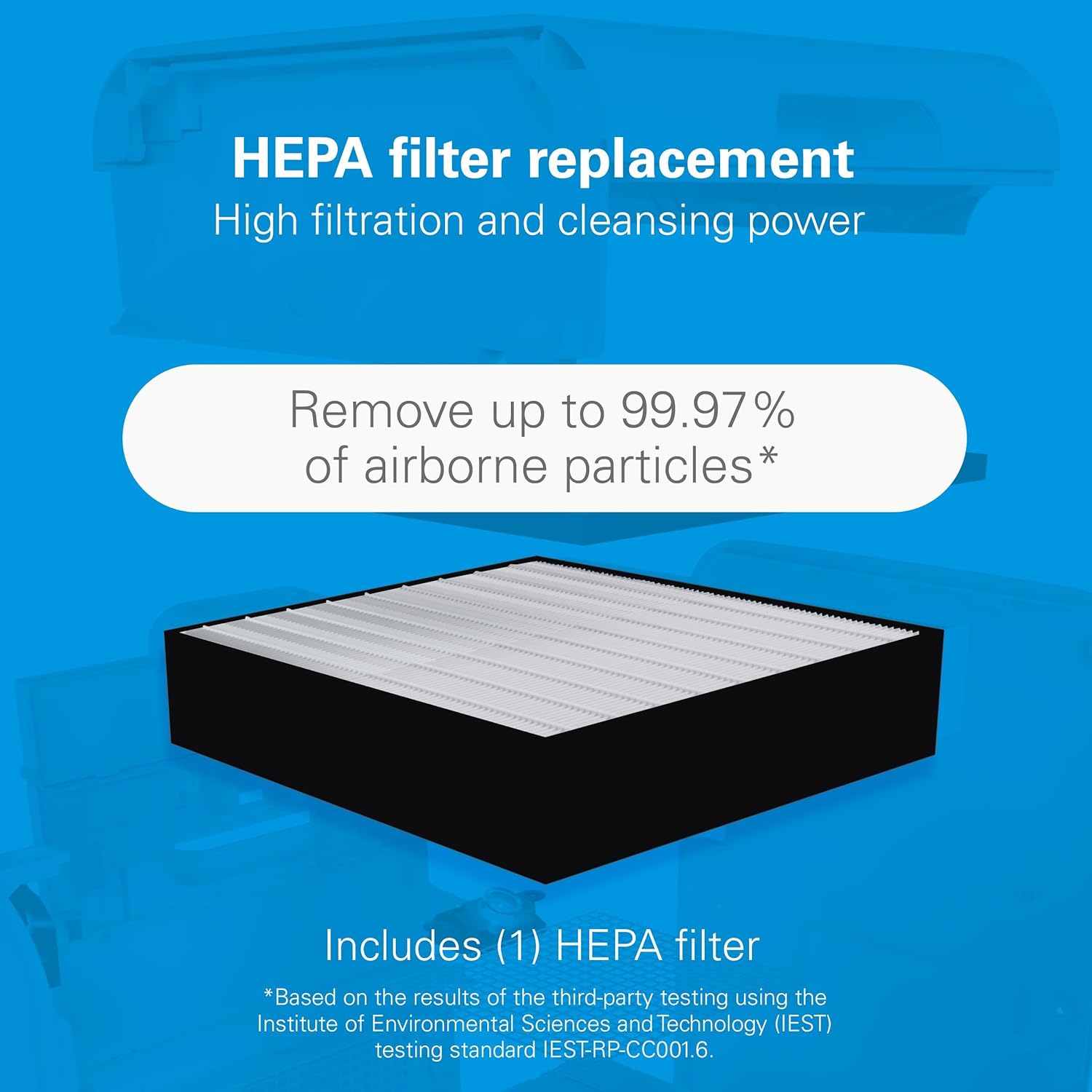 Daikin Filtro HEPA, reemplazo del filtro purificador de aire, filtro purificador de aire, elimina el 99.97% de partículas tan pequeñas como 0.1