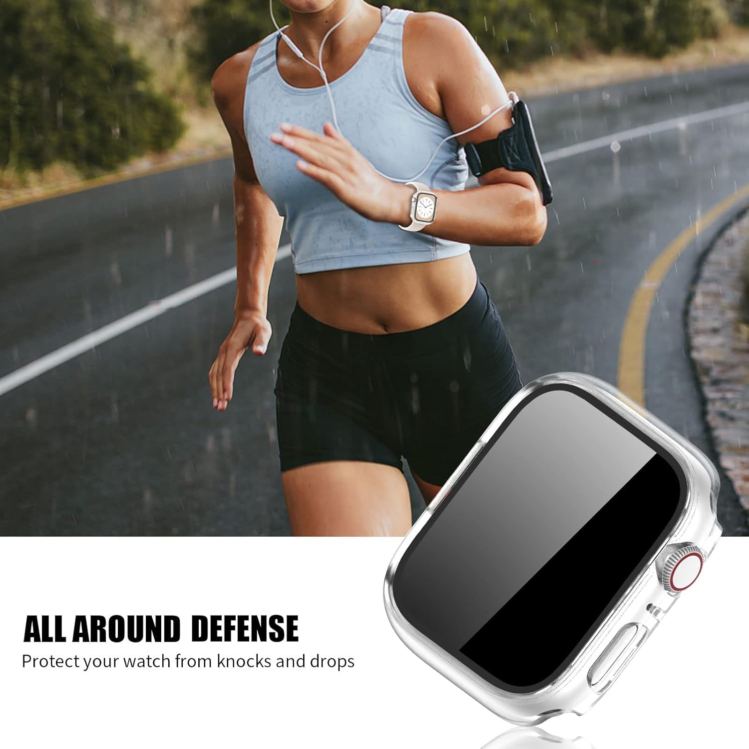 Paquete de 4 unidades COMMUTER para Apple Watch SE (2 generación)SE654 Protector de pantalla de 1.57 pulgadas, cubierta ultrafina de policarbonato