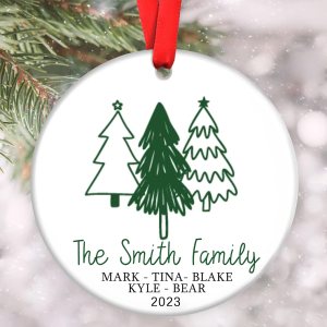 VAPCUFF Adornos familiares de Navidad personalizados, adornos navideños para el hogar, recuerdo familiar de Navidad, nuestra primera Navidad VAPCUFF Adornos familiares de Navidad personalizados, adornos navideños para el hogar, recuerdo familiar de Navidad, nuestra primera Navidad