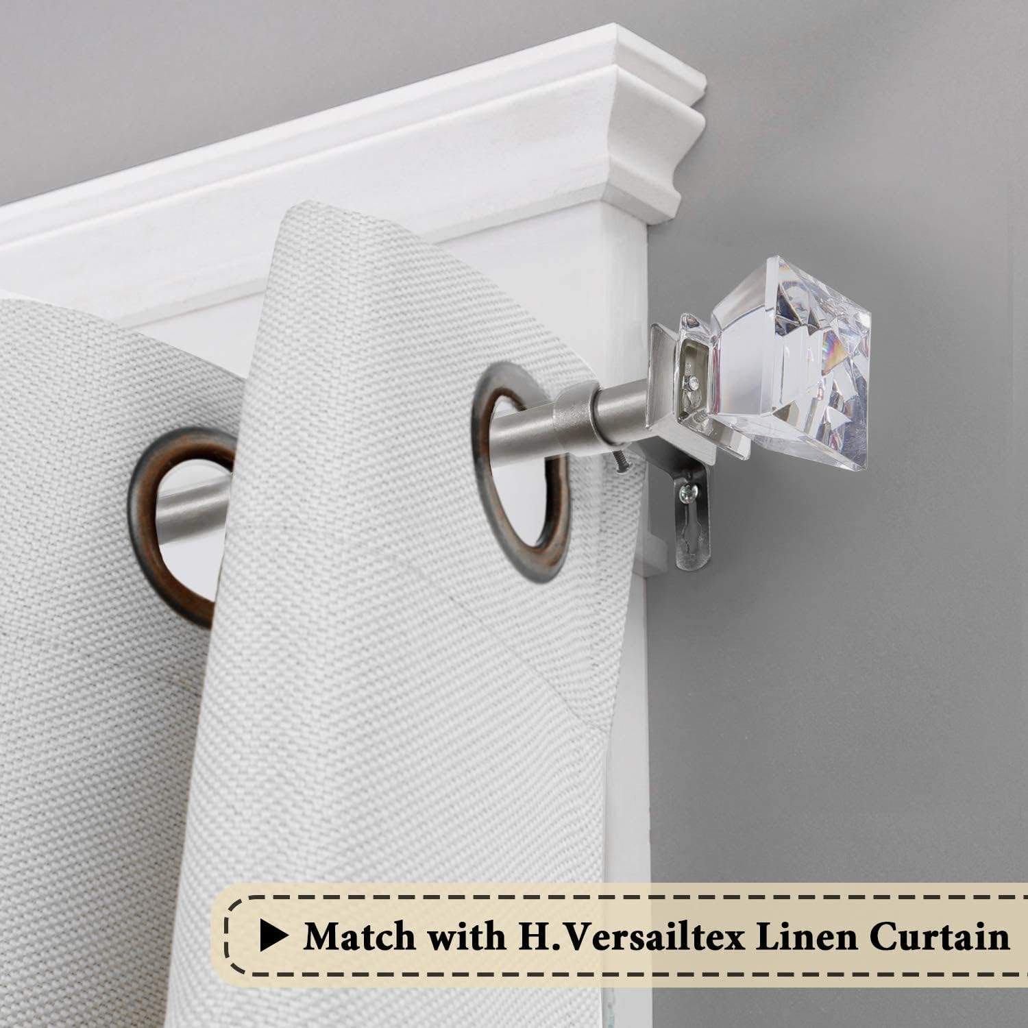 H.VERSAILTEX Barras de cortina de ventana para ventanas de 28 a 48 pulgadas, ajustables, decorativas, 34 de pulgada de diámetro, juego de cortinero
