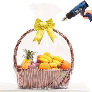 LazyMe Bolsas retráctiles de celofán para cesta de Pascua de 32 x 40 pulgadas, bolsas retráctiles grandes, transparentes, paquete de 10 LazyMe Bolsas retráctiles de celofán para cesta de Pascua de 32 x 40 pulgadas, bolsas retráctiles grandes, transparentes, paquete de 10