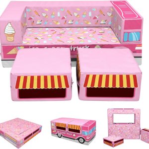 Sofá modular para niños, sofá modular para dormitorio, sala de juegos, sofá plegable para niño y niña imaginativo, sofá convertible con fundas Sofá modular para niños, sofá modular para dormitorio, sala de juegos, sofá plegable para niño y niña imaginativo, sofá convertible con fundas
