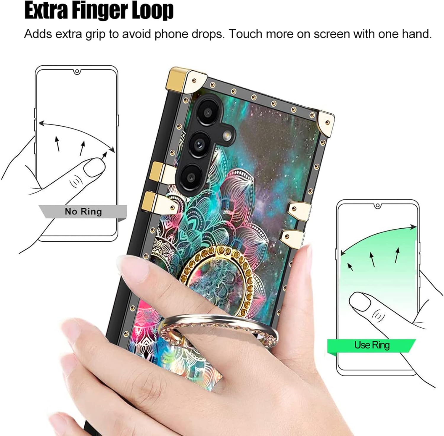 nancheng Para Samsung Galaxy A14 5G  4G Square Phone Case Flower