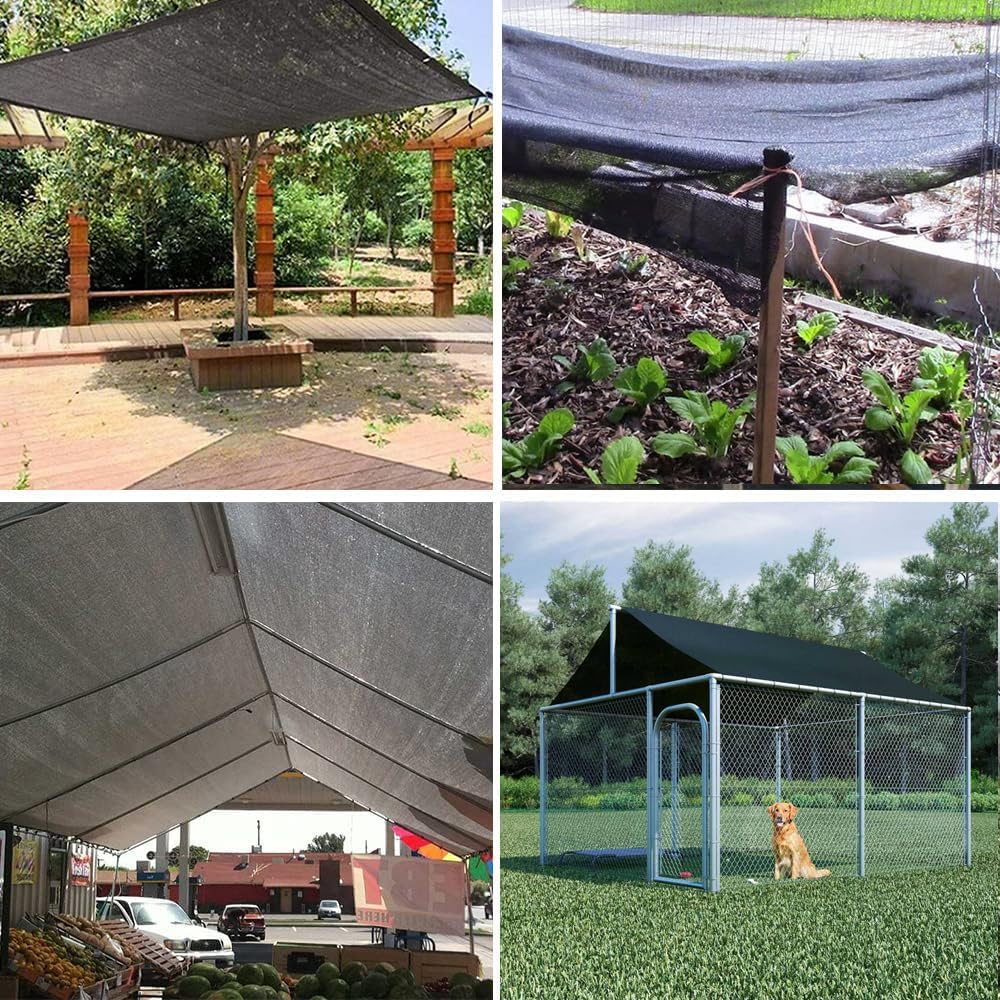 70% tela de sombra, 12 x 18 pies, malla de malla con ojales, cubierta de sombra para exteriores, para pérgola, patio, invernadero, gallinero,
