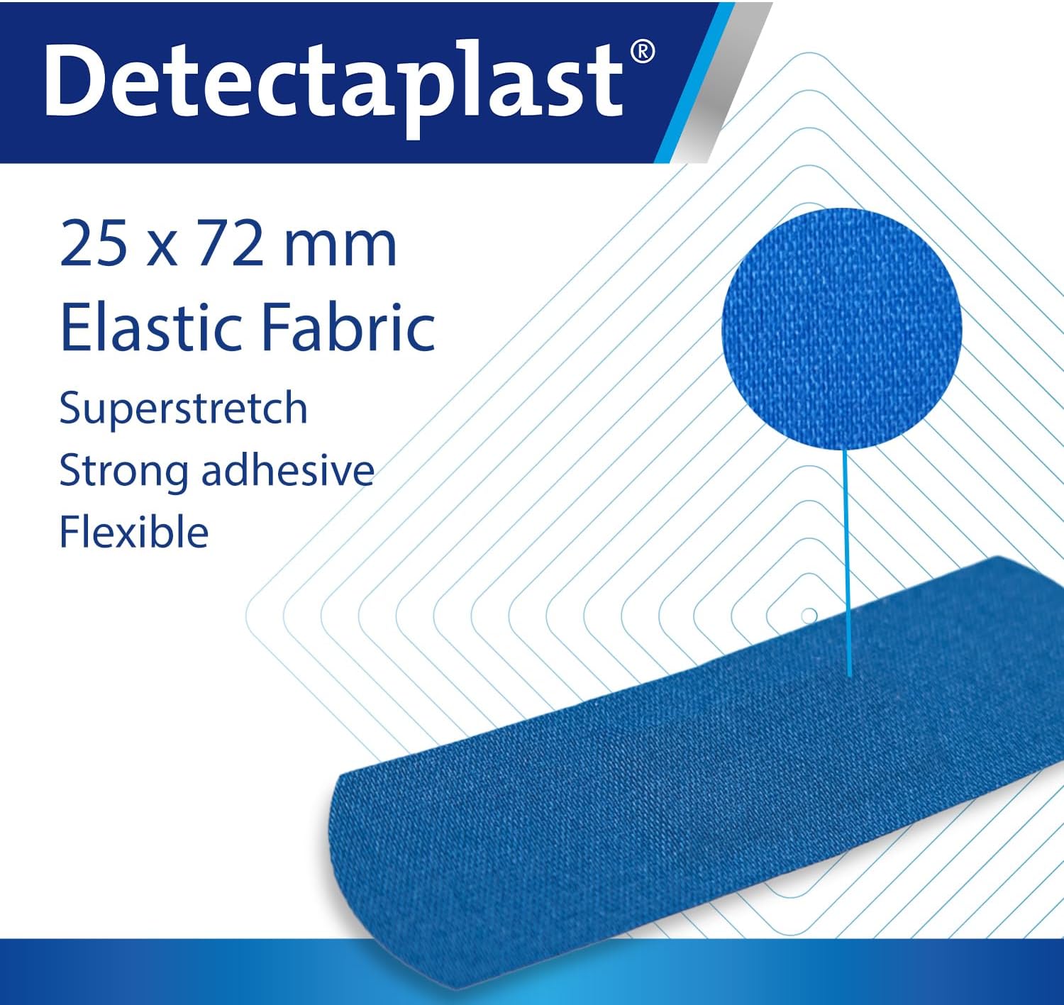 Detectaplast Yesos Azules Elásticos, Metales Detectables y Flexibles, Kit de Primeros Auxilios para Catering en Ambientes de Manipulación de