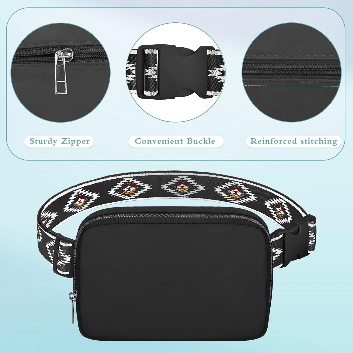Riñonera transparente aprobada para estadios, bolsa de cinturón transparente, cangurera transparente para mujeres y hombres con correa ajustable,