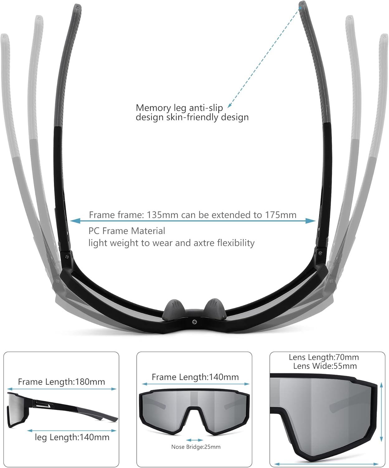Pro Acme Gafas de sol deportivas polarizadas para hombres y mujeres, lentes de protección UV para béisbol, ciclismo, correr, pesca, deportes