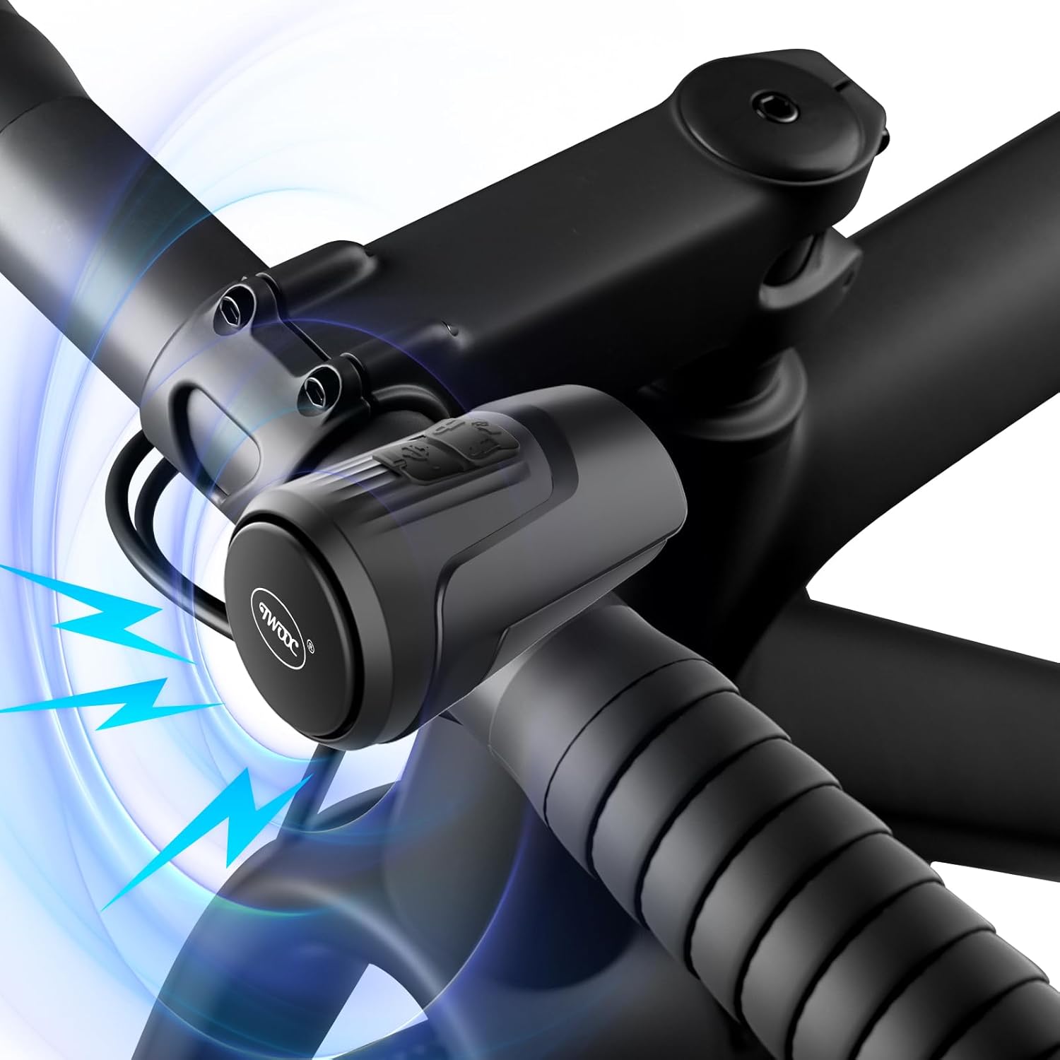 Bocina de bicicleta eléctrica de 125 dB con alarma antirrobo, campana pequeña y ruidosa, 1 modo de sonido, bocina de bicicleta impermeable