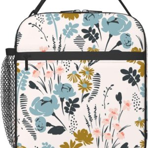 Bolsa de almuerzo con patrón floral, doble aislamiento, a prueba de fugas, bolsa de mano, organizador de almuerzo para trabajo, picnic, viajes, Bolsa de almuerzo con patrón floral, doble aislamiento, a prueba de fugas, bolsa de mano, organizador de almuerzo para trabajo, picnic, viajes,
