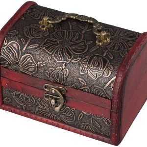 Pequeño cofre del tesoro con caja de seguridad Cosméticos Joyería Regalo Tesoro Caja de almacenamiento Artesanía de madera Adornos decorativos para Pequeño cofre del tesoro con caja de seguridad Cosméticos Joyería Regalo Tesoro Caja de almacenamiento Artesanía de madera Adornos decorativos para