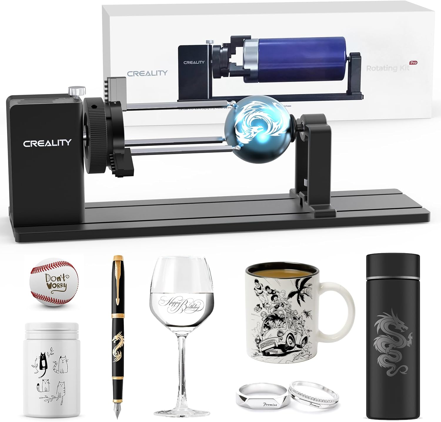 Kit rotativo oficial Creality Pro, rodillo giratorio láser 4 en 1, accesorios de grabado multifunción para grabador láser, mandíbula giratoria para