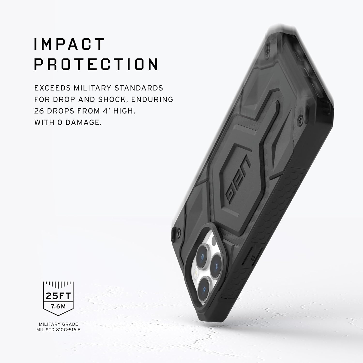 URBAN ARMOR GEAR UAG – Funda diseñada para iPhone 15 Pro Max Monarch Pro de fibra de carbono de 6.7 pulgadas, paquete con cordón cruzado UAG para