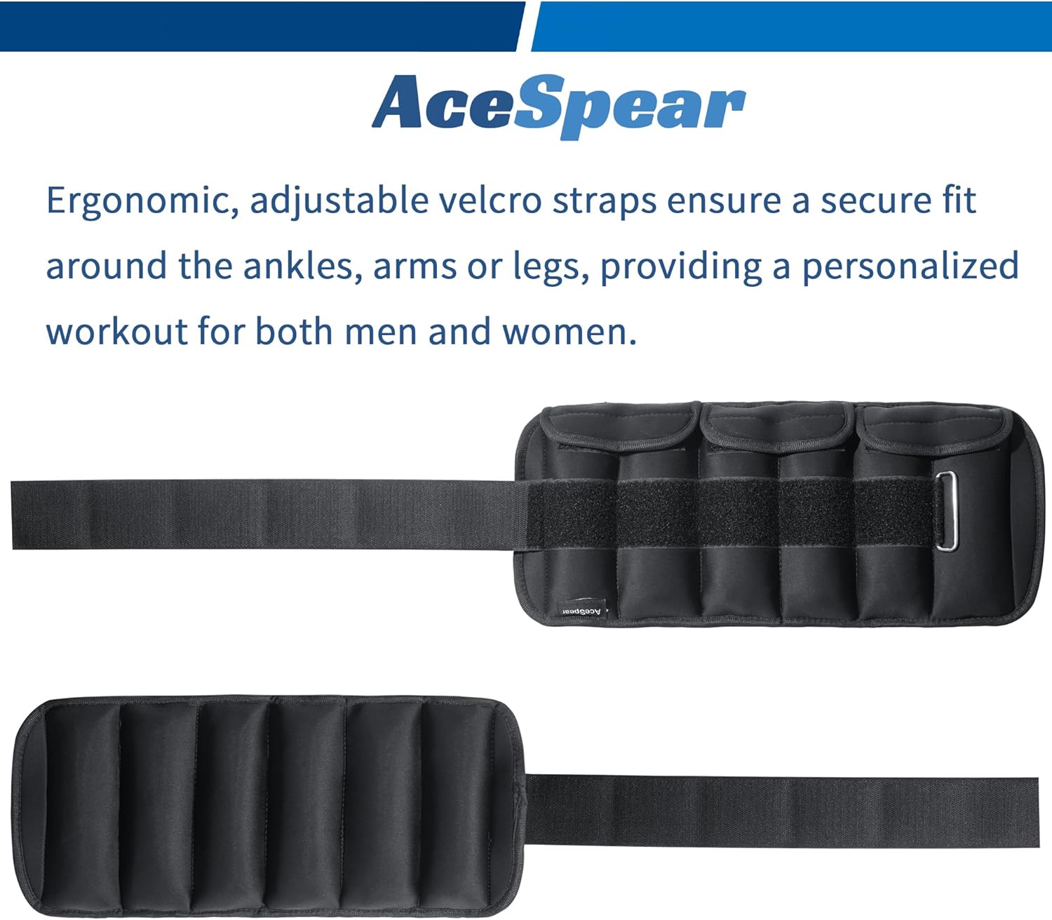 AceSpear Pesas de tobillo ajustables para mujeres y hombres, 2 x 5 libras, 7 libras, peso de pierna, gimnasio para ejercicio de pies, entrenamiento