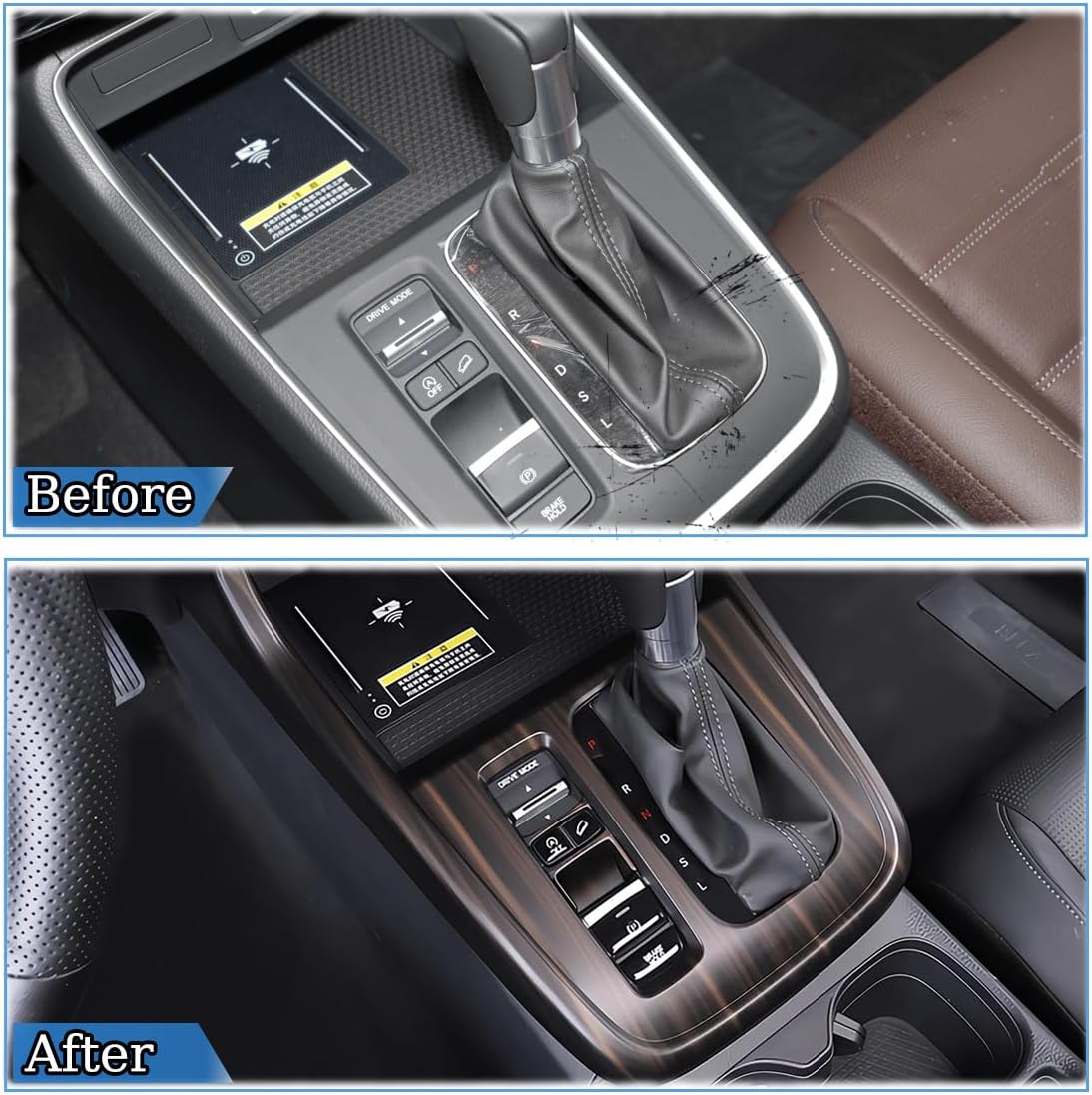 2 piezas de marco de consola central, cubierta de panel de palanca de cambios para Honda CRV CR-V 2023 2024 – Accesorios interiores deportivos de