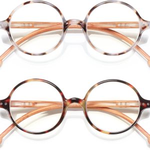 TISHUI Gafas de lectura redondas para mujeres y hombres, con bloqueo de luz azul, para lectores circulares, unisex, ultraligeros, lentes de tramposos TISHUI Gafas de lectura redondas para mujeres y hombres, con bloqueo de luz azul, para lectores circulares, unisex, ultraligeros, lentes de tramposos