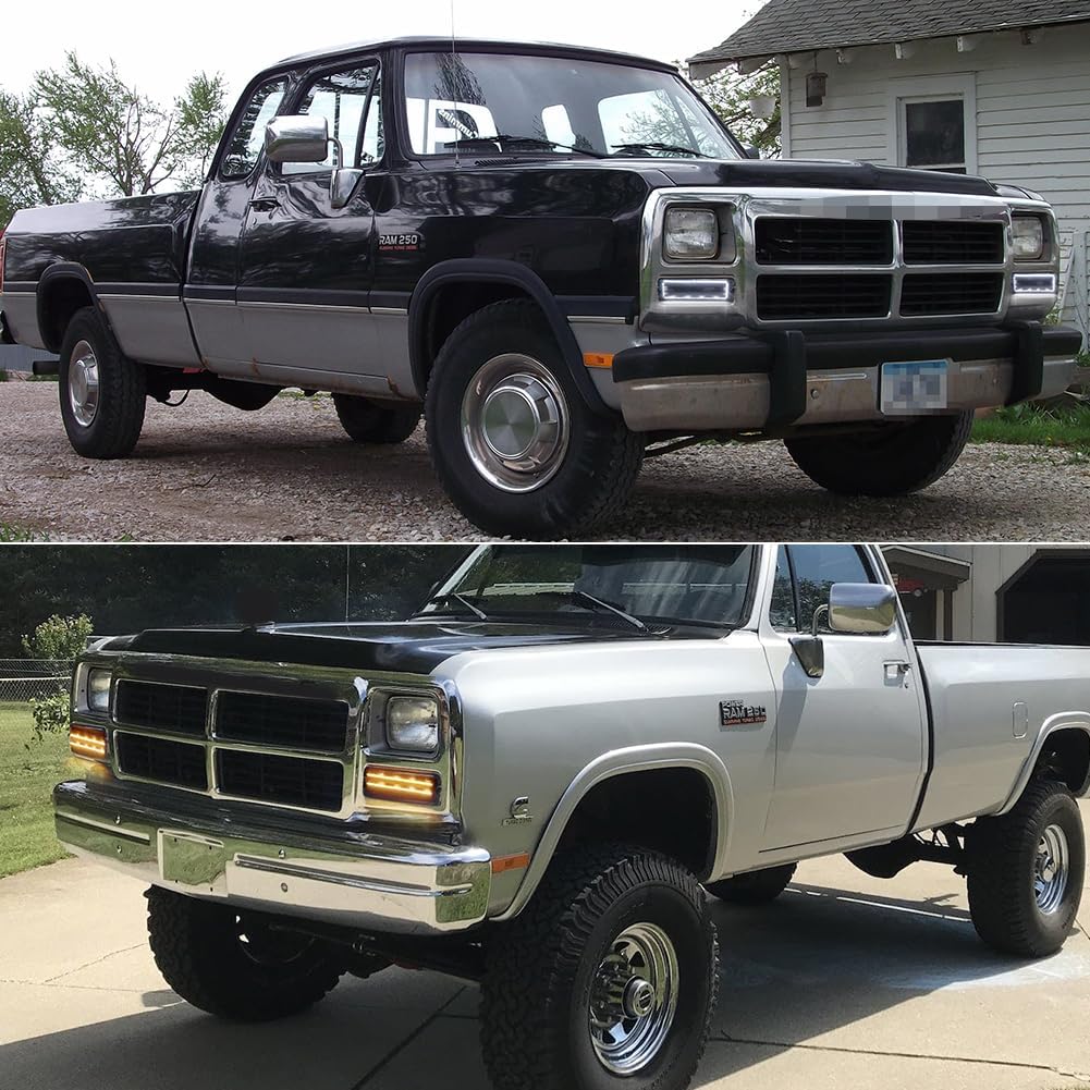 Para Dodge D150, D250, D350, W150, W150, W150, W250e, W350 Ramcharger, 1991 Dodge D150S, W150S Luces direccionales de estacionamiento delanteras