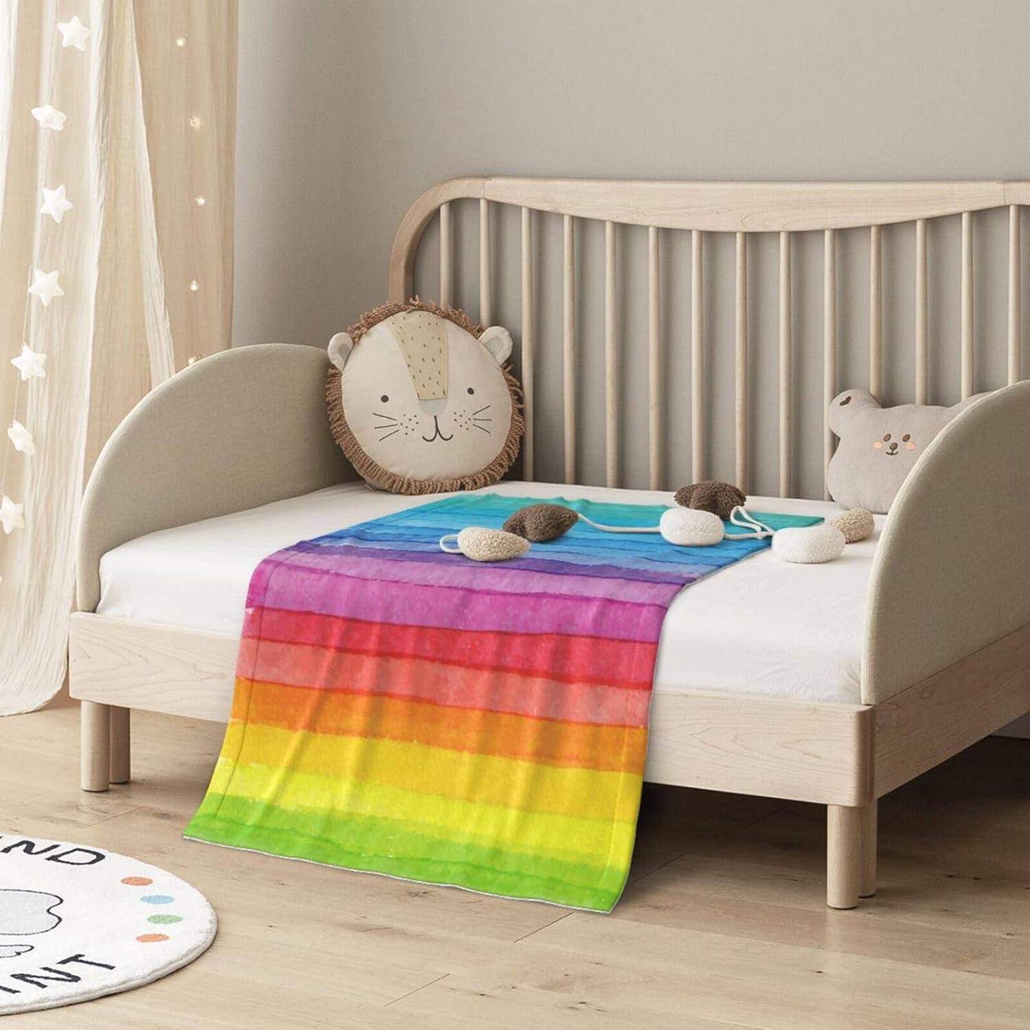 Manta de bebé arcoíris para niños y niñas, manta de cama suave, cálida y acogedora, regalo para baby shower, 30 x 40 pulgadas