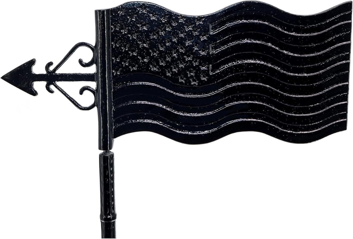 Veleta de bandera estadounidense – Bandera patriótica – Soporte de techo incluido – Fácil de instalar – Vana de viento con bandera de Estados Unidos