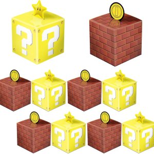 YOPENMOUNE Mario Party Treat Box 24 bolsas de regalo de bloques de ladrillos para videojuegos, suministros de decoración de regalos de fiesta YOPENMOUNE Mario Party Treat Box 24 bolsas de regalo de bloques de ladrillos para videojuegos, suministros de decoración de regalos de fiesta