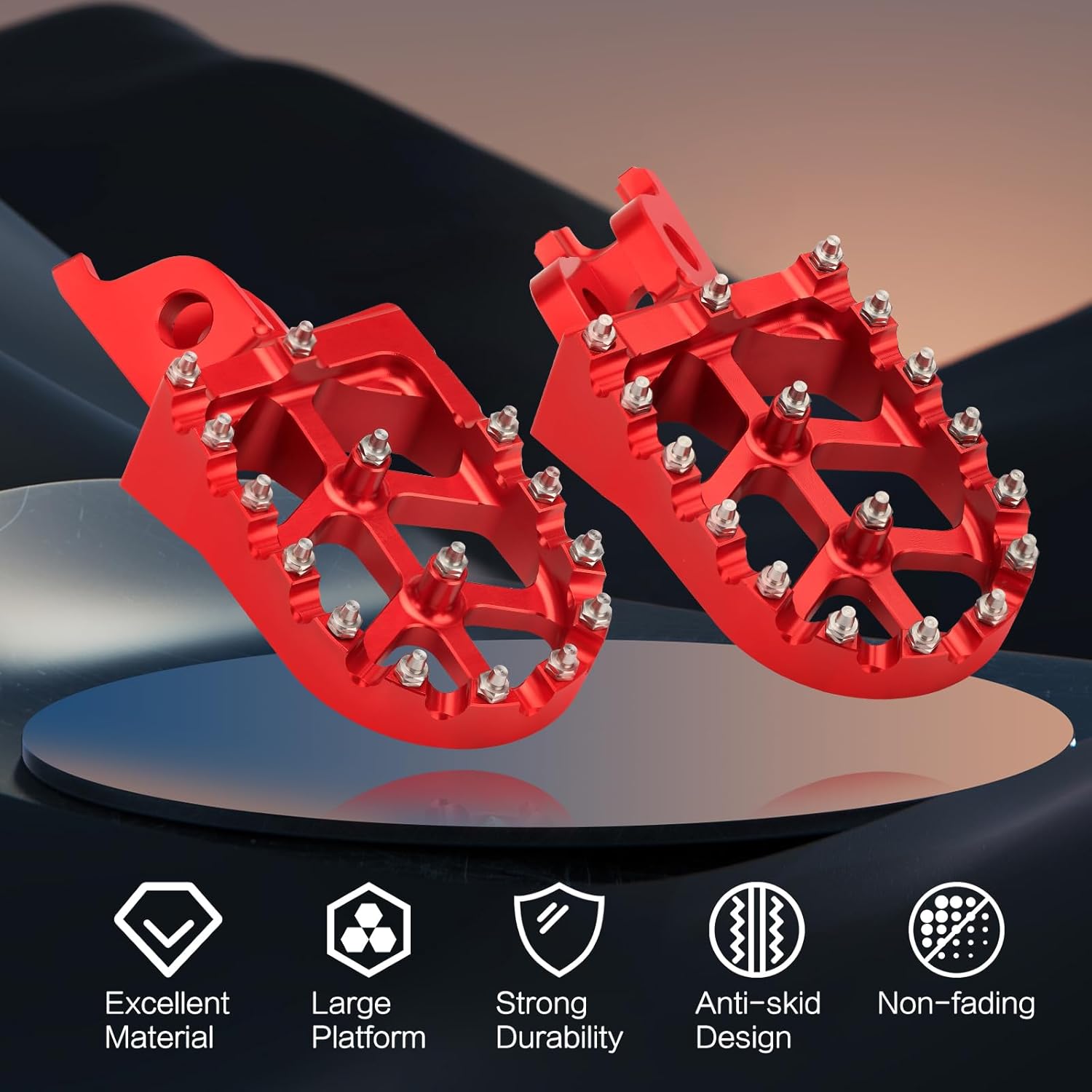LKV Estriberas de motocicleta para motocross compatibles con Honda CR125 CR250 CRF150R CRF250R CRF250RALLY CRF250X CRF250RX CRF450R CRF450RX CRF450X