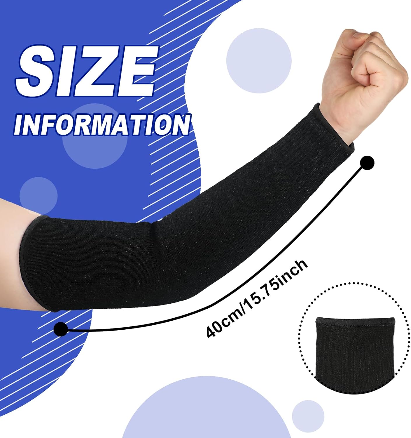 3 pares de protectores de brazo para piel fina y moretones, resistente a los cortes, manga de antebrazo, manga de protección contra quemaduras de
