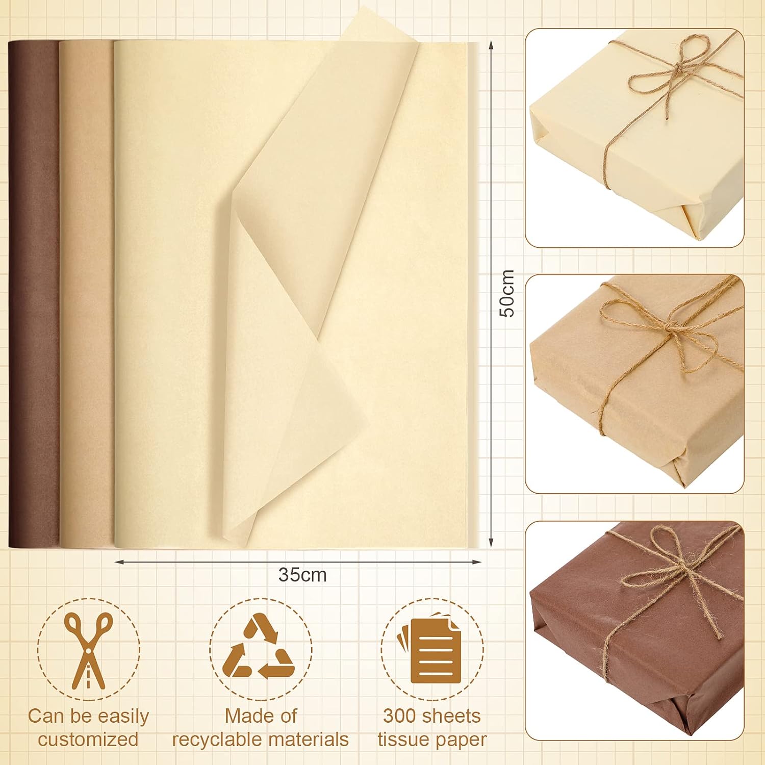 300 hojas de papel de seda kraft de 14 x 20 pulgadas, papel de seda a granel decorativo para escuela, baby shower, graduación, bodas, cumpleaños,