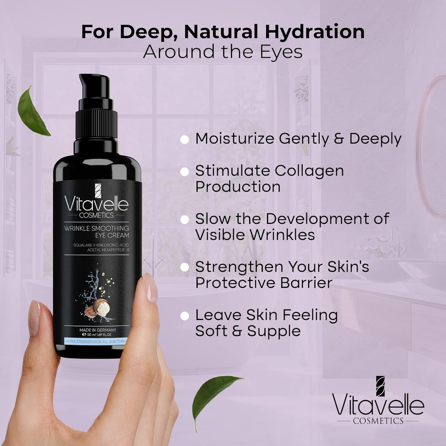 Crema de ojos para arrugas  Crema de ojos para ojeras, hinchazón y arrugas, mejor crema debajo de los ojos para arrugas y reparación de arrugas