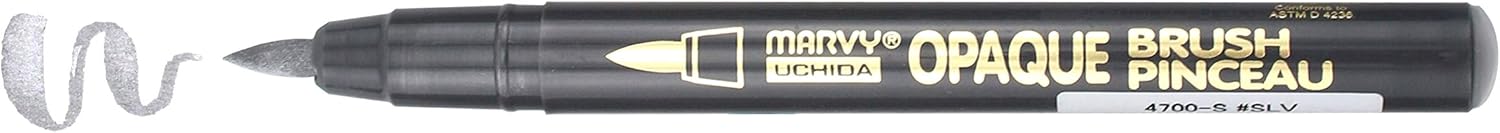 Marvy Uchida – Rotulador opaco, color plateado