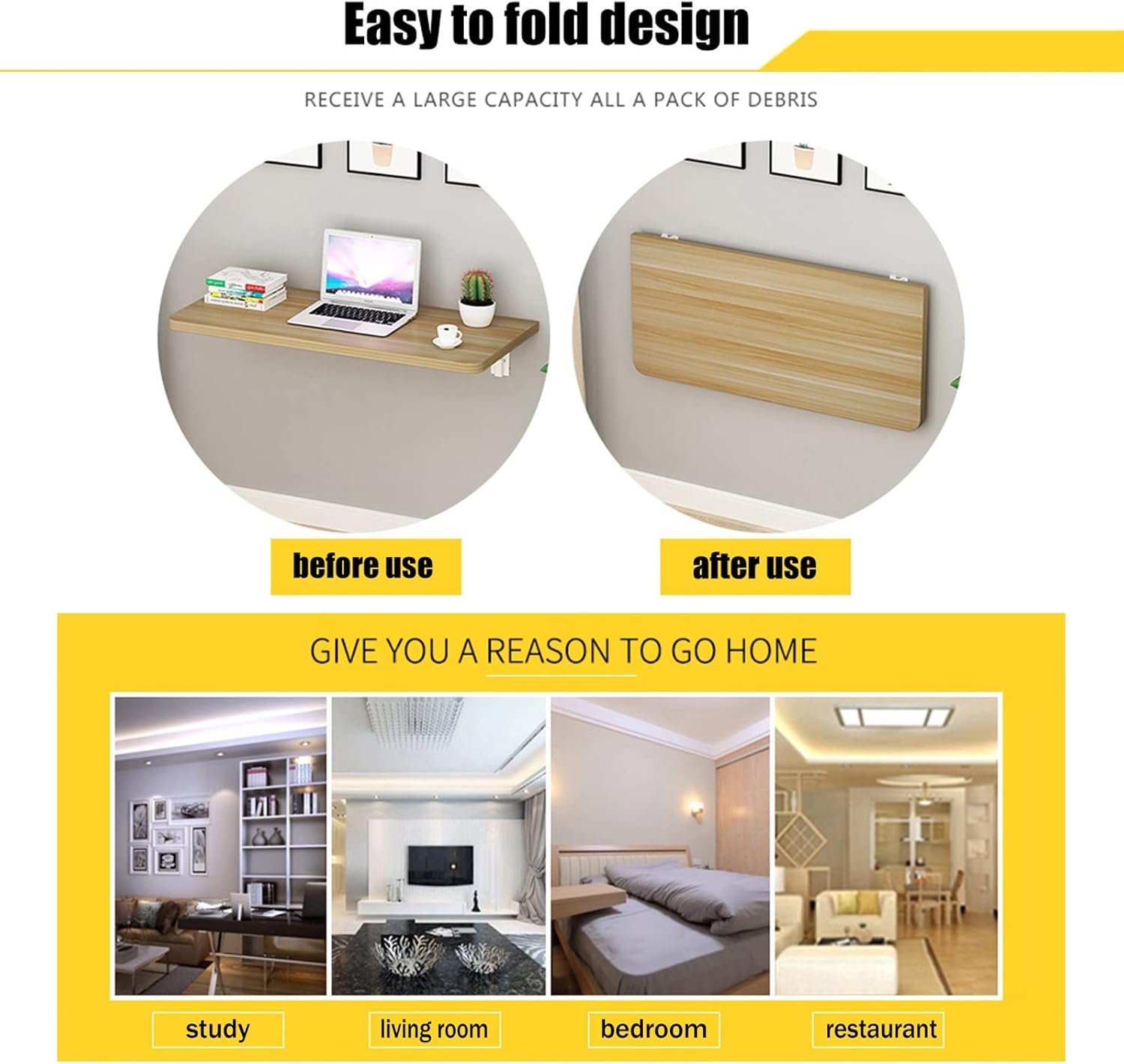 Mesa plegable montada en la pared, ahorro de espacio, escritorio para computadora, mesa de lavandería, mesa plegable de pared para ropa plegable,