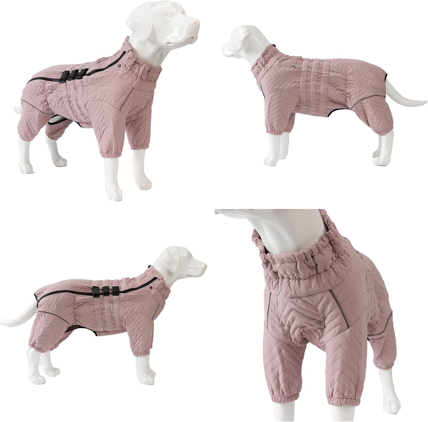 Abrigo cálido para perro, chaleco de doble capa para perro, 4 patas cubiertas, resistente al viento, impermeable, reflectante, chaleco cálido para