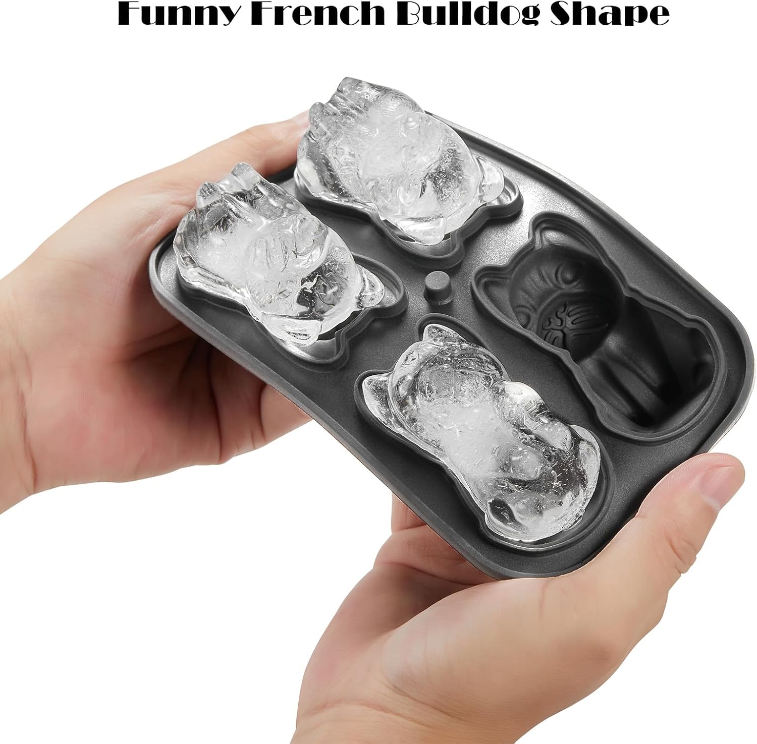 Molde para cubitos de hielo 3D de bulldog francés, lindo regalo para mamá y papá para amantes de los perrosmemorial, bandeja grande para cubitos de