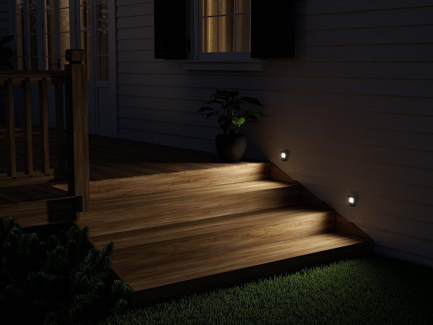 Good Earth Lighting Luces LED de camino o cubierta con pilas en bronce, sensor de movimiento con apagado automático, 50 lúmenes, temperatura de
