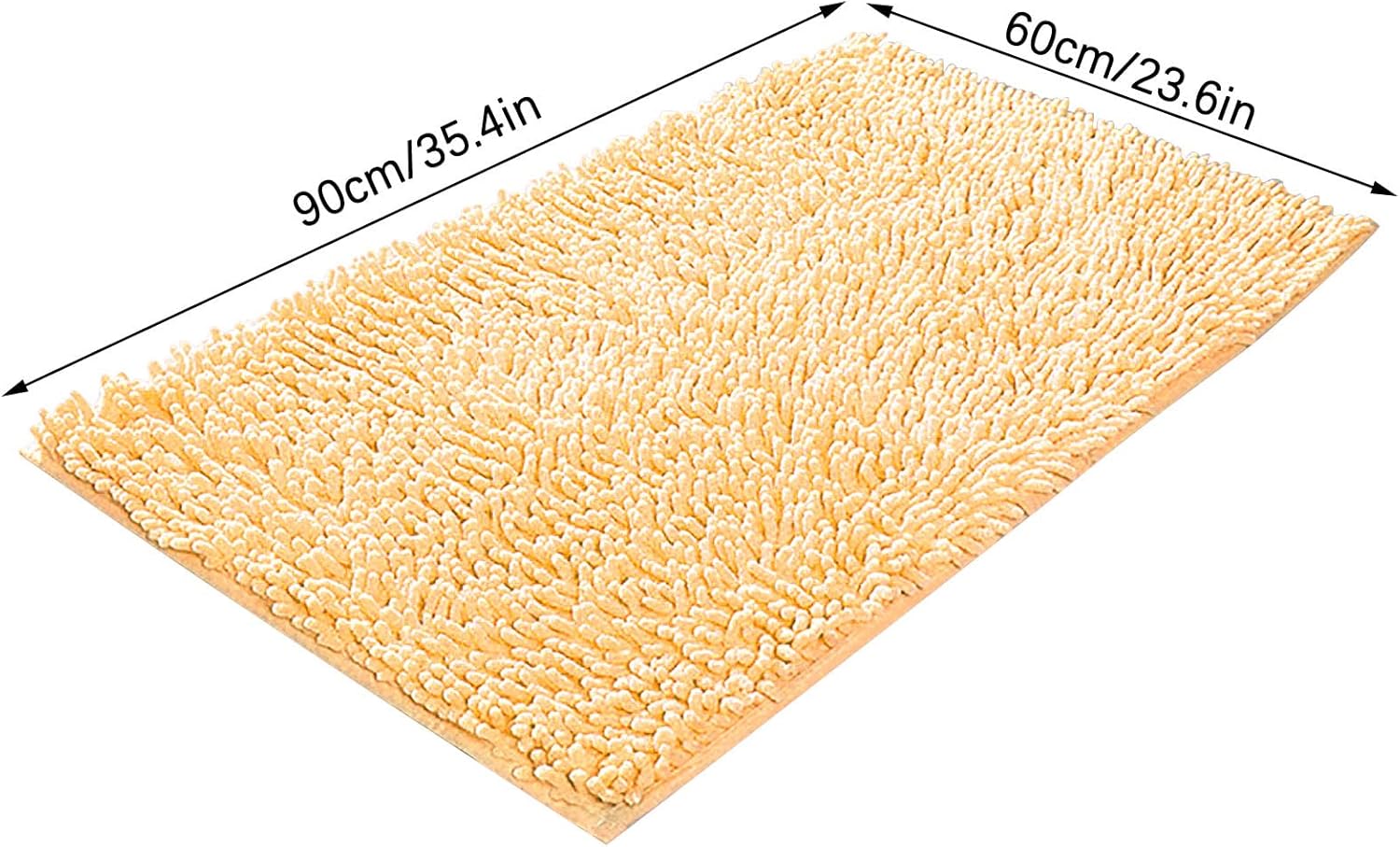 Scceatti Kitchen Rugs – Alfombra de baño antifatiga de 35 x 24 pulgadas, color amarillo, alfombra de baño rosa, antideslizante, suave y cómoda,
