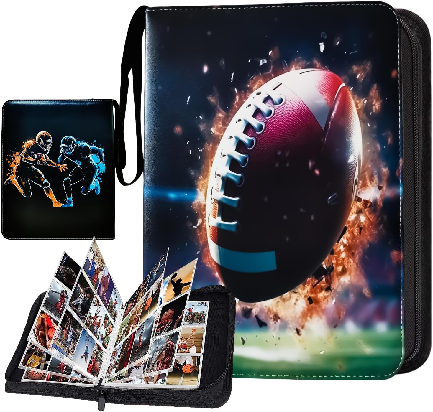 720 bolsillos, carpeta de tarjetas de fútbol, carpeta de tarjetas intercambiables, carpeta de tarjetas, 9 bolsillos con 40 fundas extraíbles,