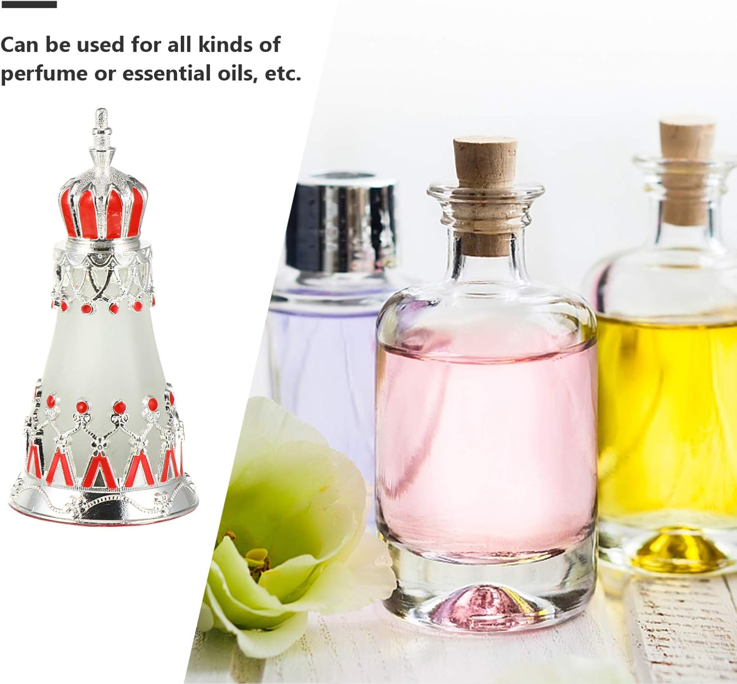 Botella de perfume egipcia vintage botellas de cristal vacías botellas de gotas de aceites esenciales árabes, botellas de viaje, botella de