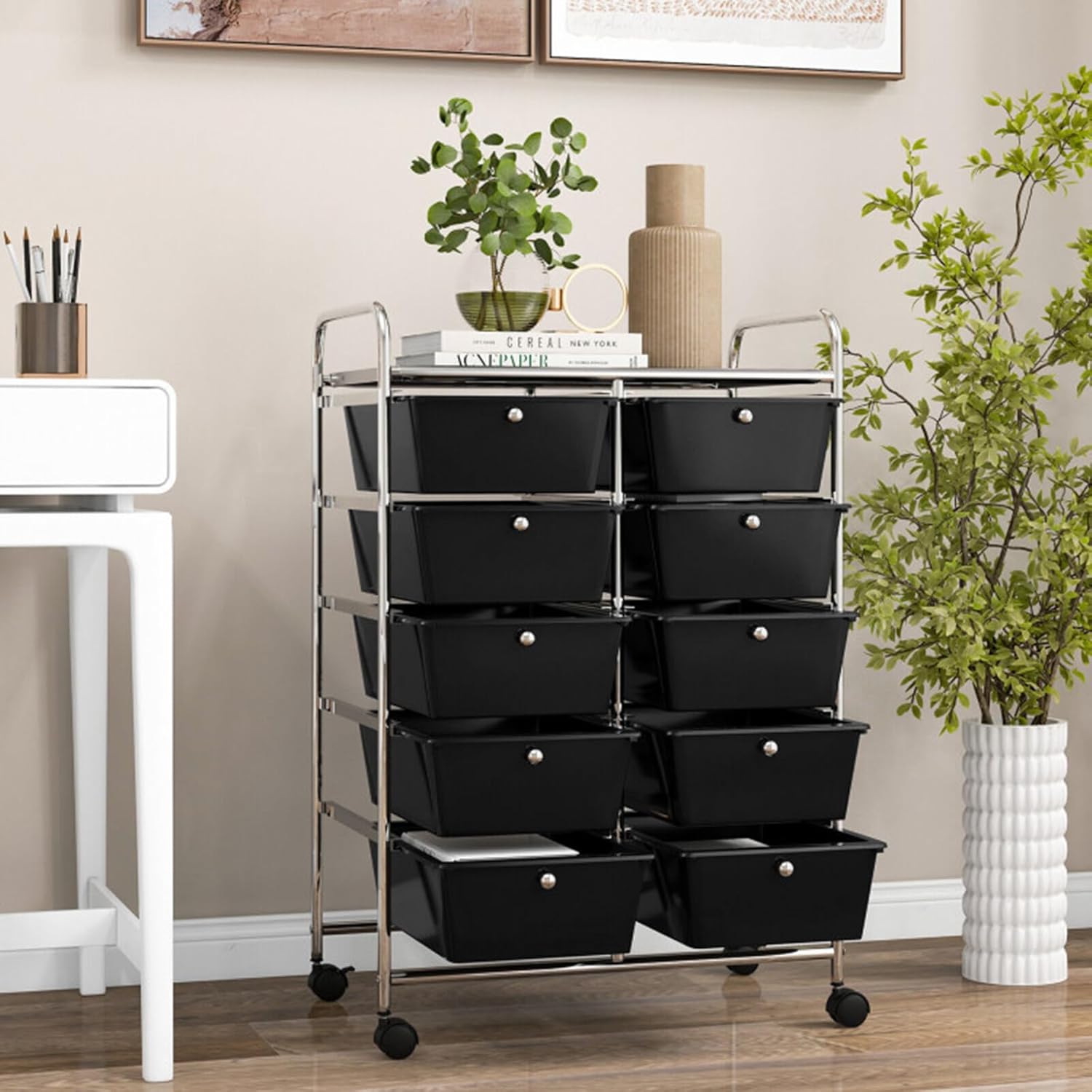 Recollections – Carrito organizador con ruedas de 10 cajones, carrito universal con ruedas y organizador con cajones para almacenamiento multiusos