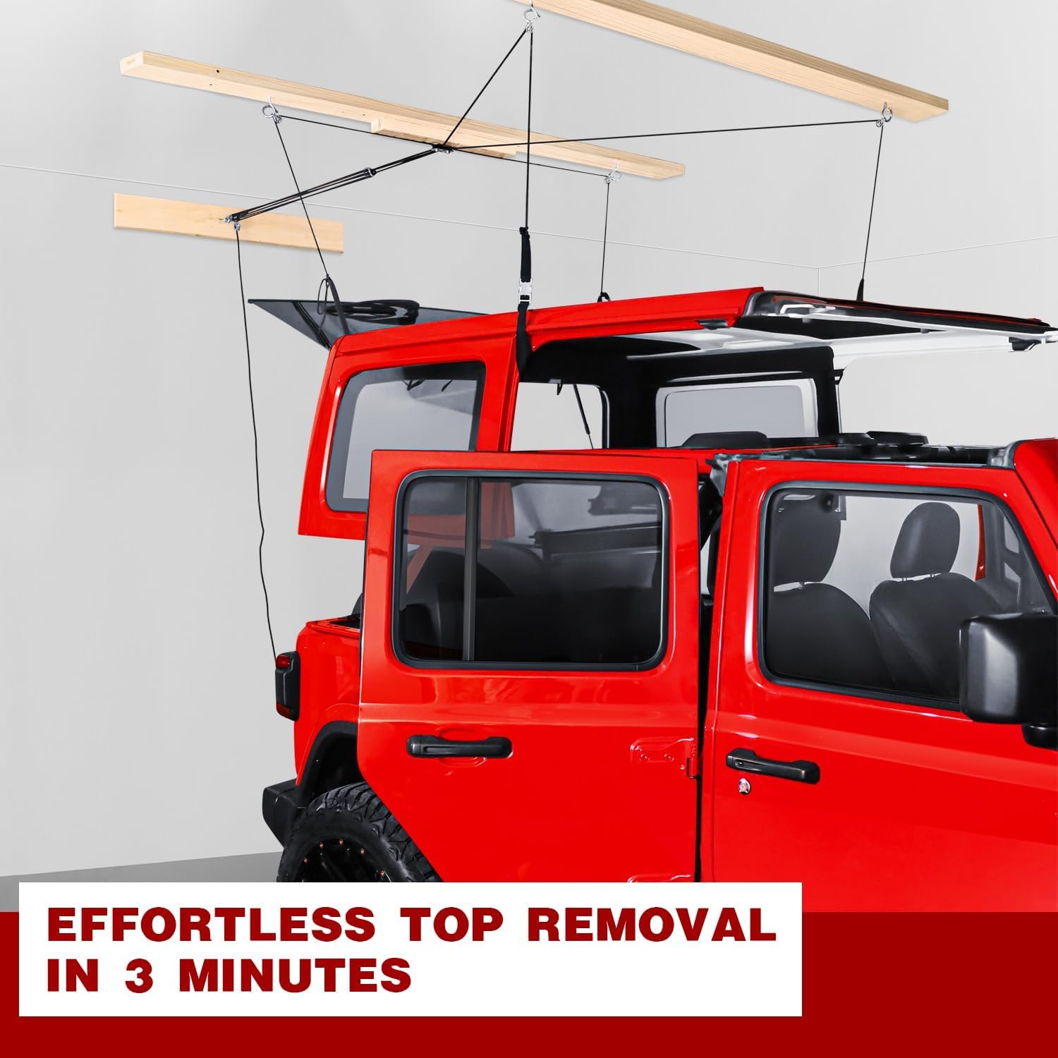 Elevador de extracción de parte superior dura para Jeep Wrangler, compatible con todos los modelos de Jeep Wrangler JK JL, fácil operación para una