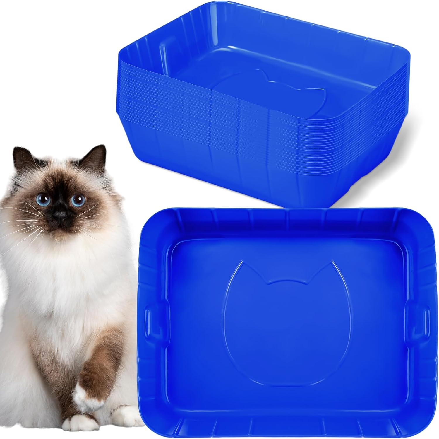 25 cajas de arena desechables para gatos, bandeja de arena de plástico para gatos, bandeja de arena para gatitos, conejos, cobayas, hámster,