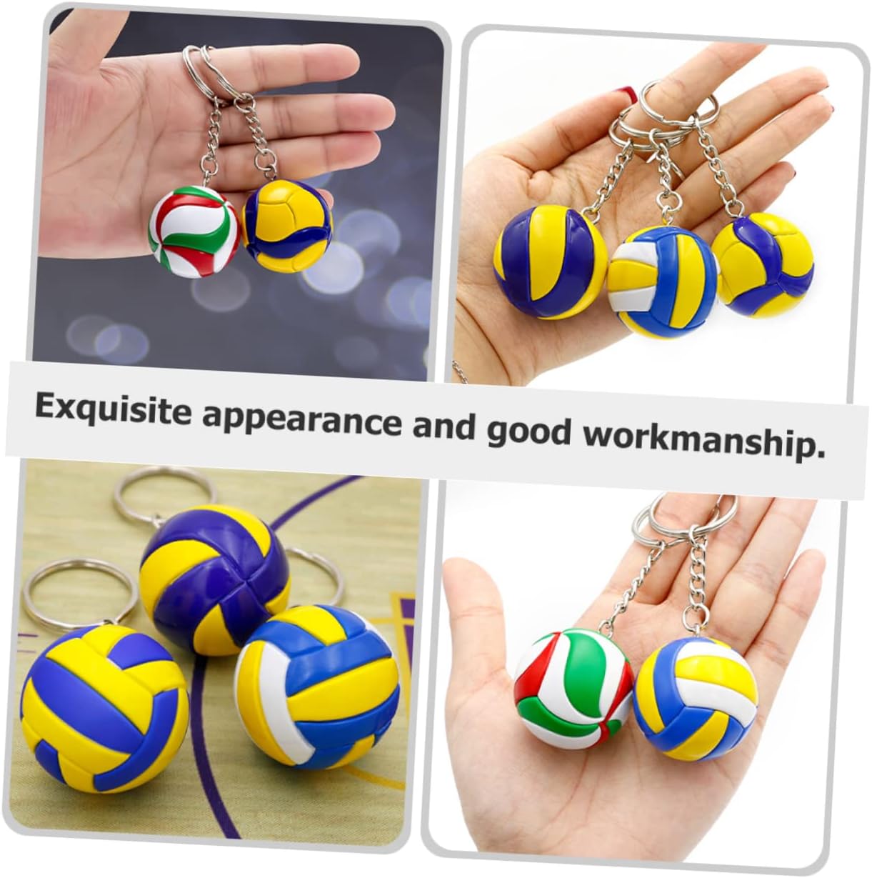 Veemoon 3 llaveros de voleibol para niños, llaveros para mochilas, accesorios de mochila, llaveros de voleibol, adorables llaveros de voleibol,