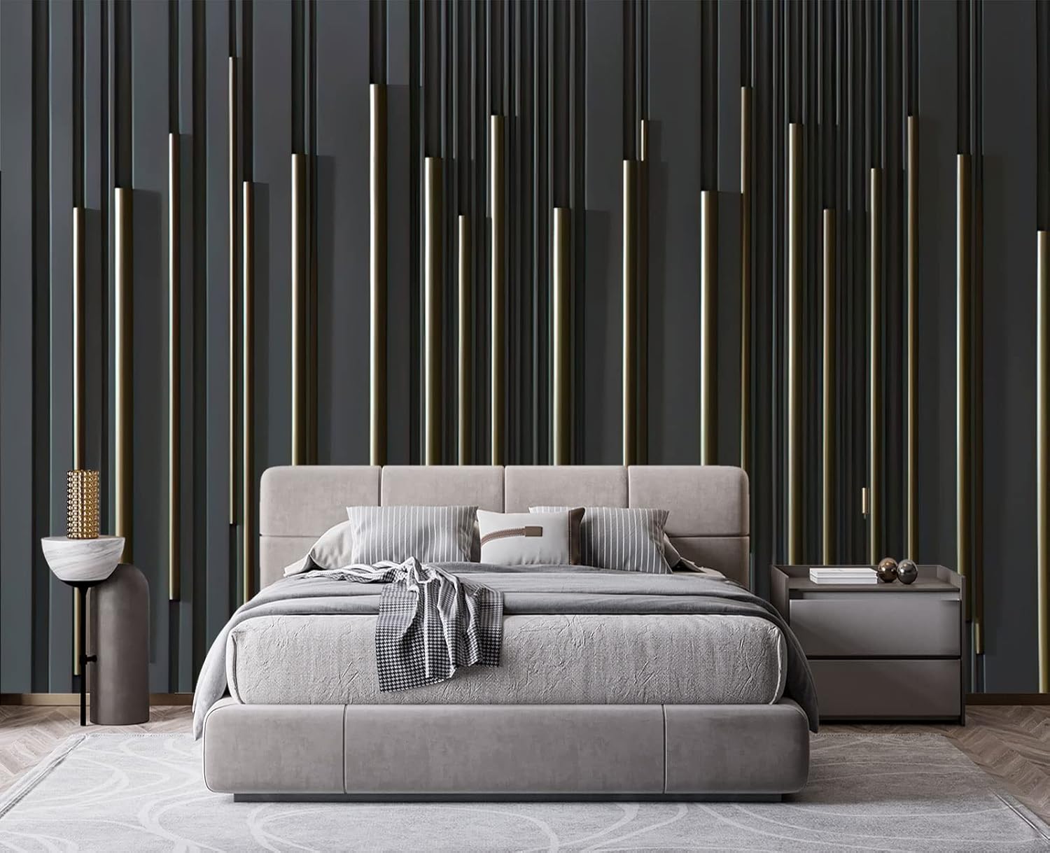 Mural de pared de metal retro para dormitorio, 103 x 69 pulgadas