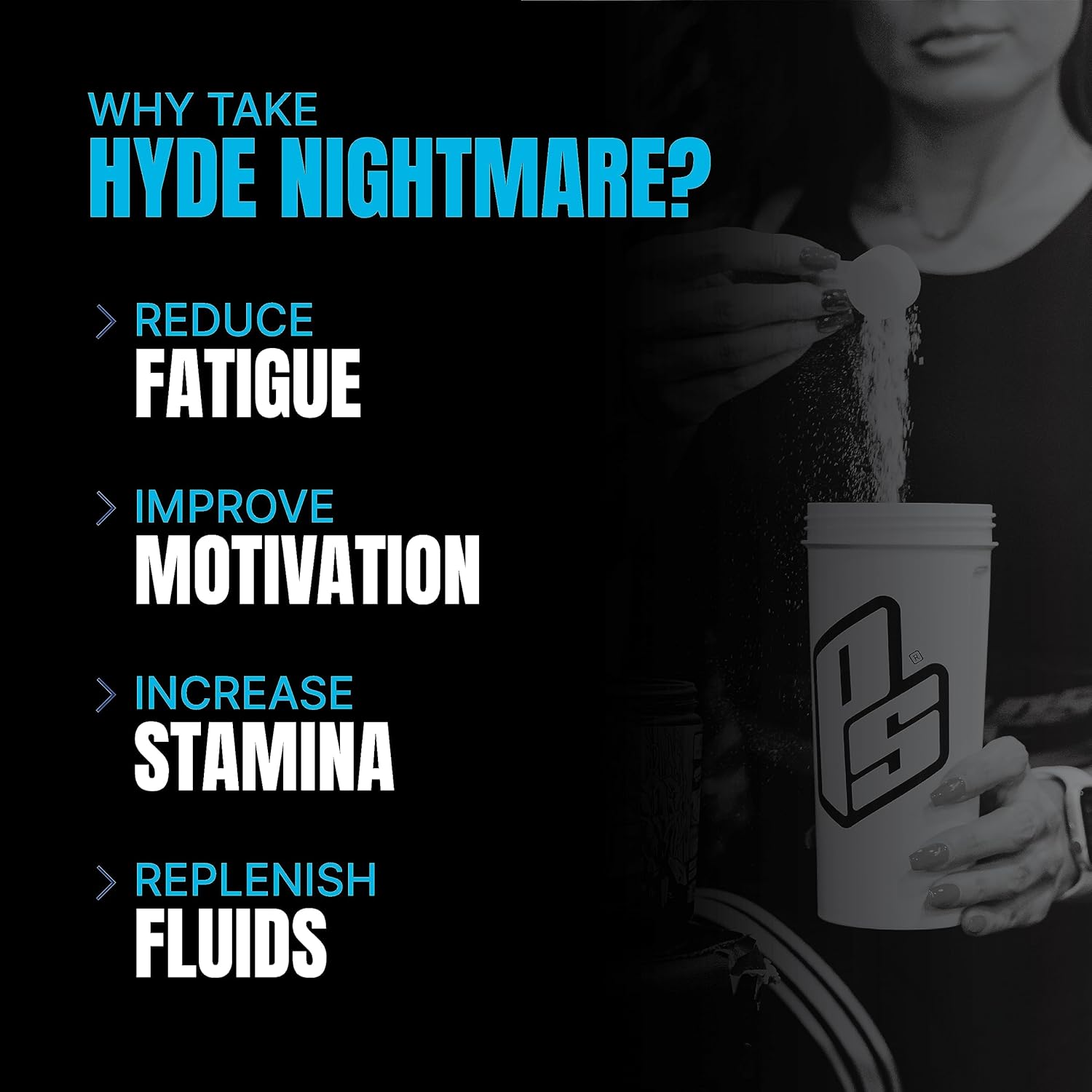 PROSUPPS Hyde Nightmare – Bebida energética en polvo para preentrenamiento, energía intensa, enfoque mental y alto rendimiento, cargada con