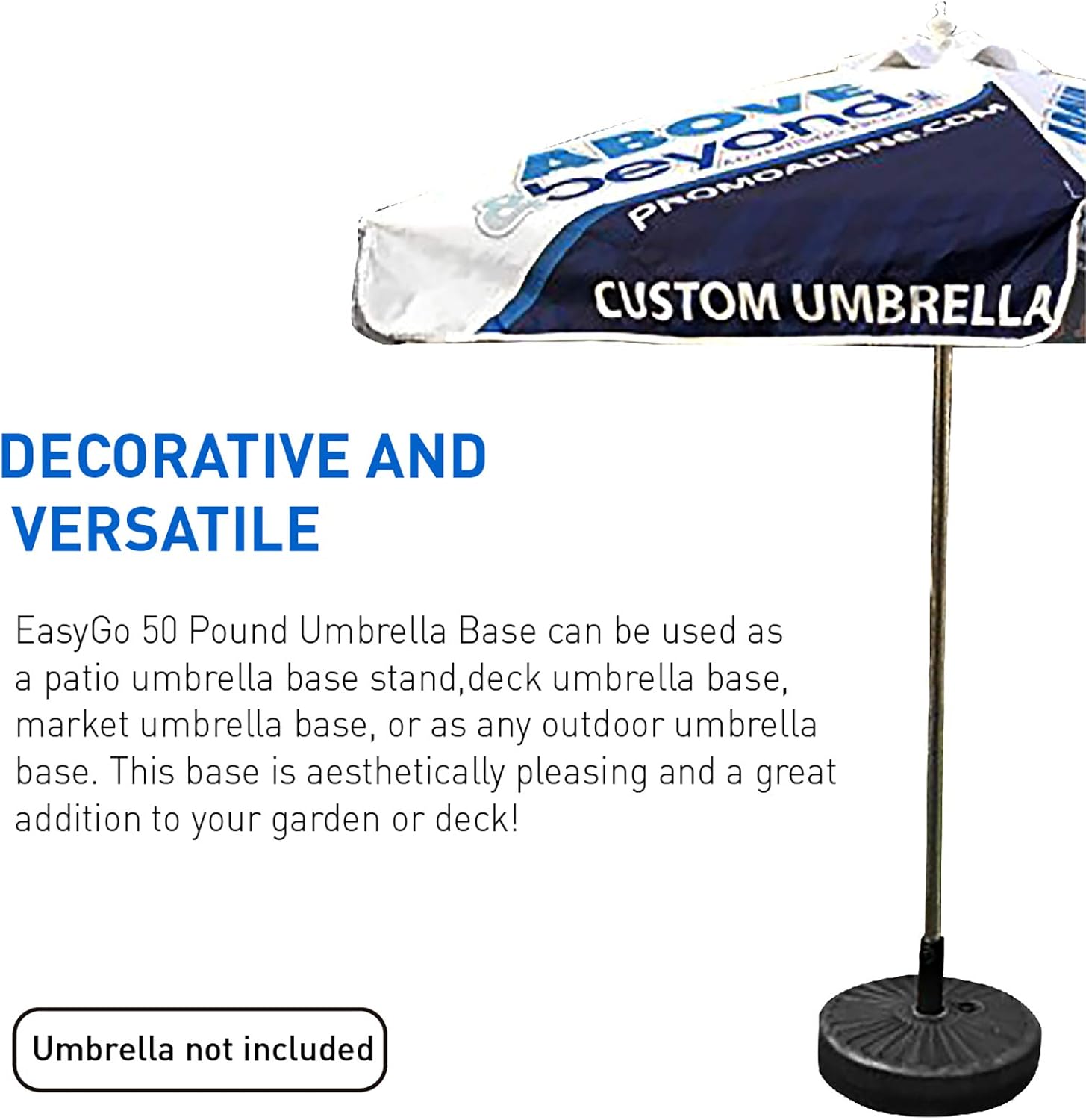 EASYGO PRODUCTS Base de sombrilla rellena de agua, para patio al aire libre, resistente, color negro
