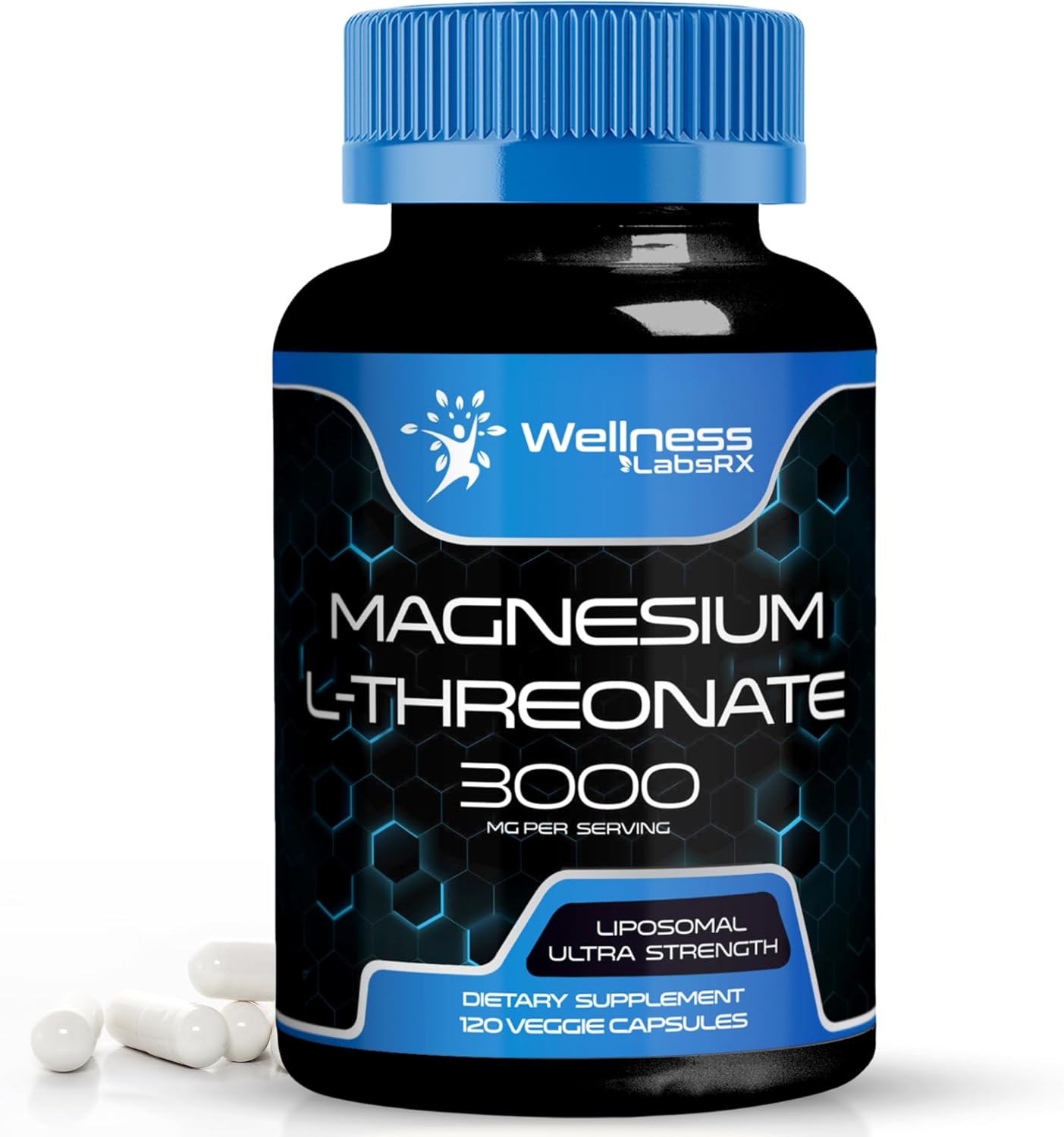 Cápsulas de suplemento de L-treonato de magnesio, 120 unidades, 3000 mg, suplemento de magnesio de alta absorción liposomal, treonato de magnesio