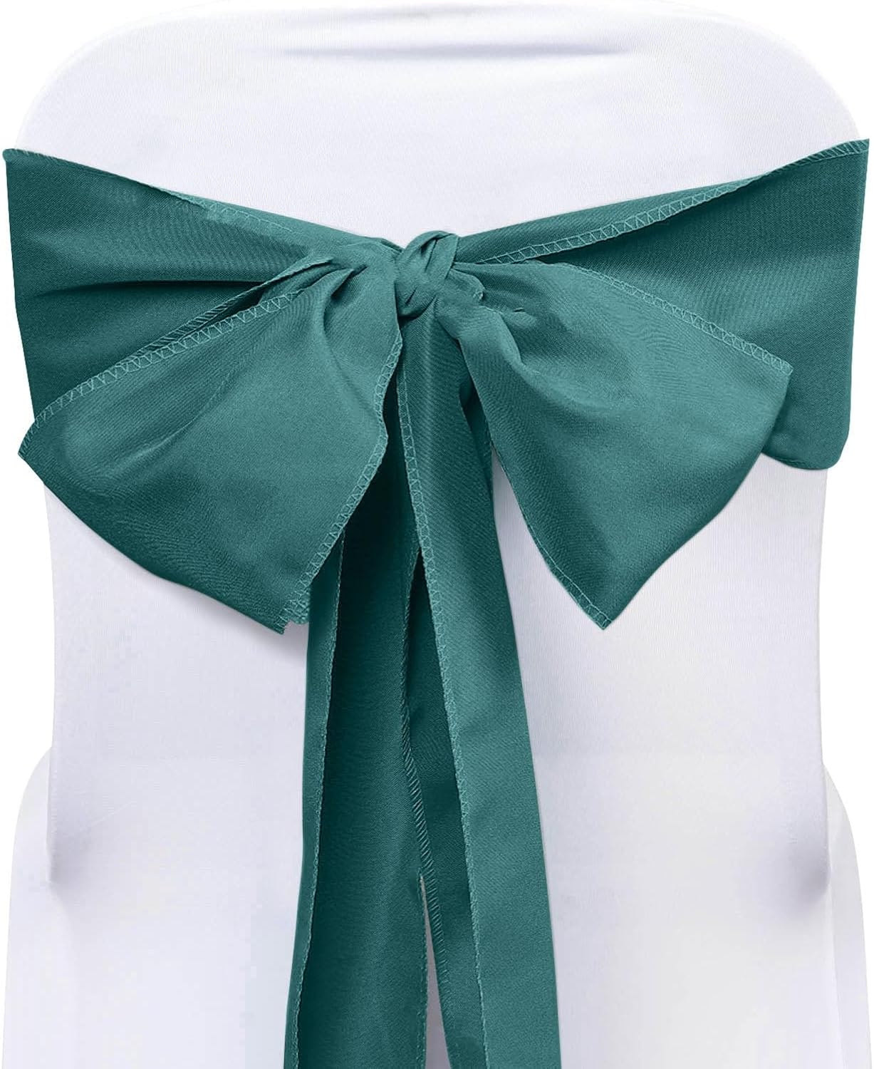 Efavormart – 5 cintas para sillas de poliéster, color verde azulado, pavo real, lazos para decoración de eventos de boda, decoración de silla, arco