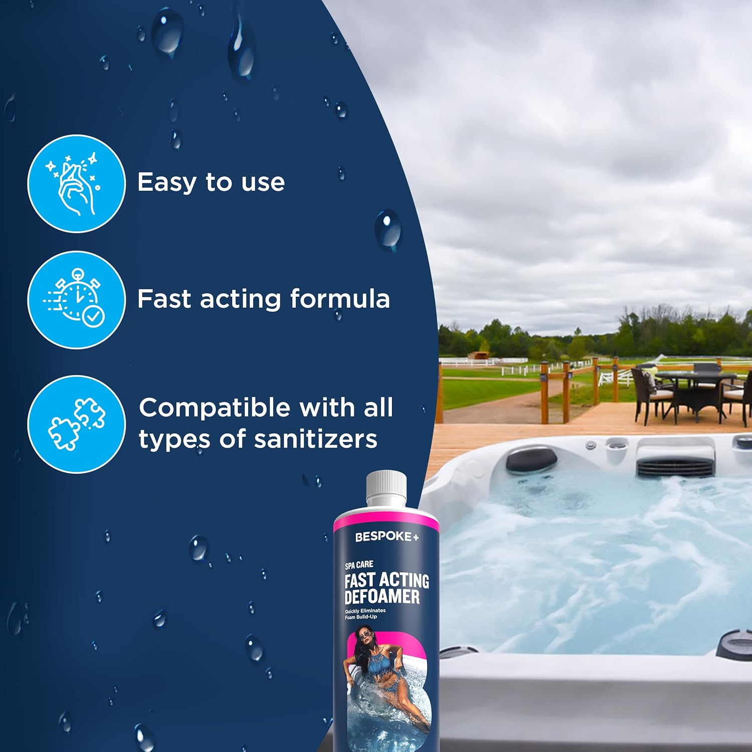 Antiespumante de spa para bañera de hidromasaje y bañera de hidromasaje, espuma antiespuma para los propietarios de jacuzzis para mantener la espuma