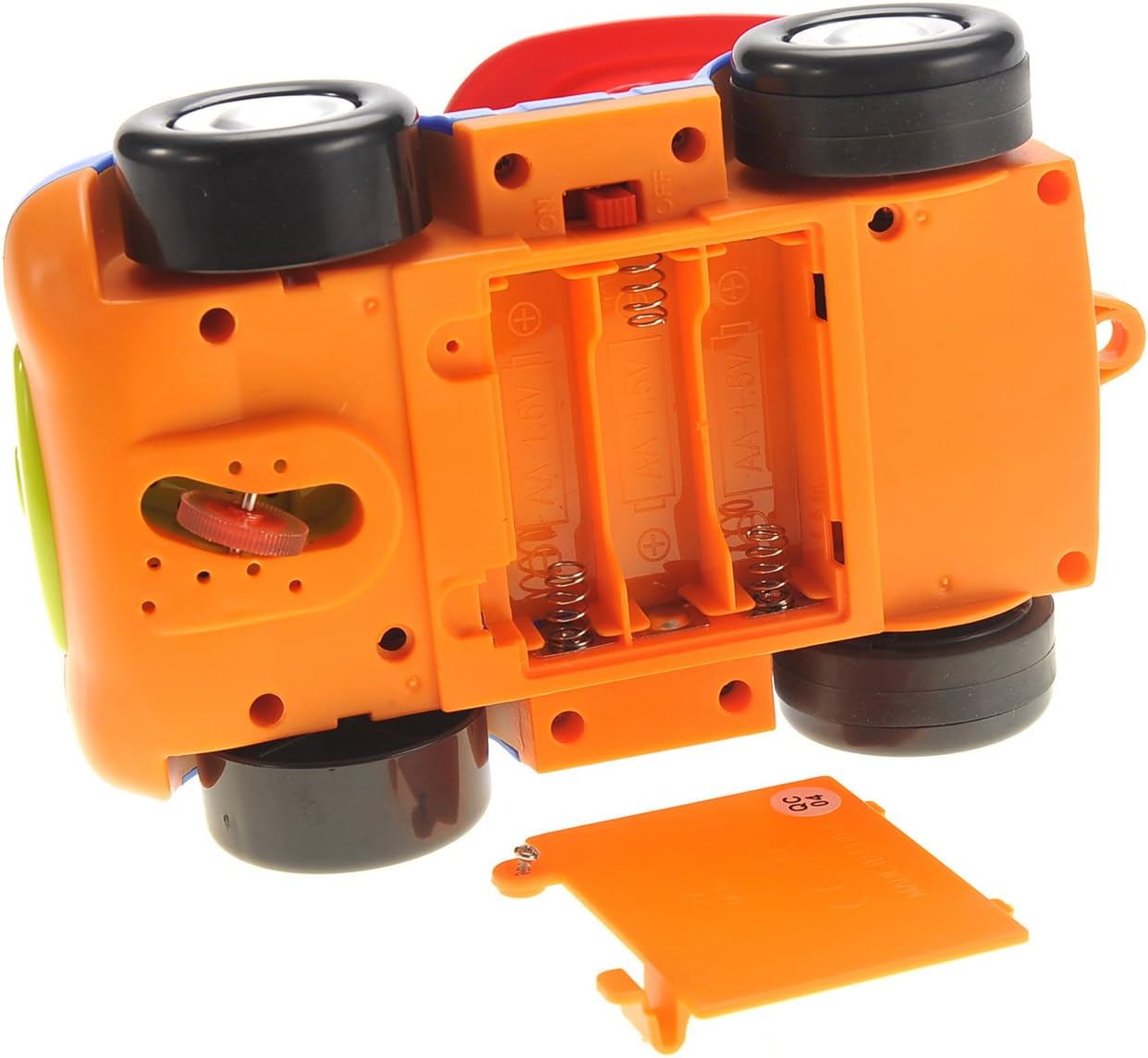 PowerTRC Camión de control remoto de radio de dibujos animados  Coche de construcción RC lindo con música y luz para niños pequeños (azul)